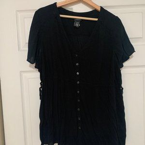 Black Torrid Size 2 Button Blouse